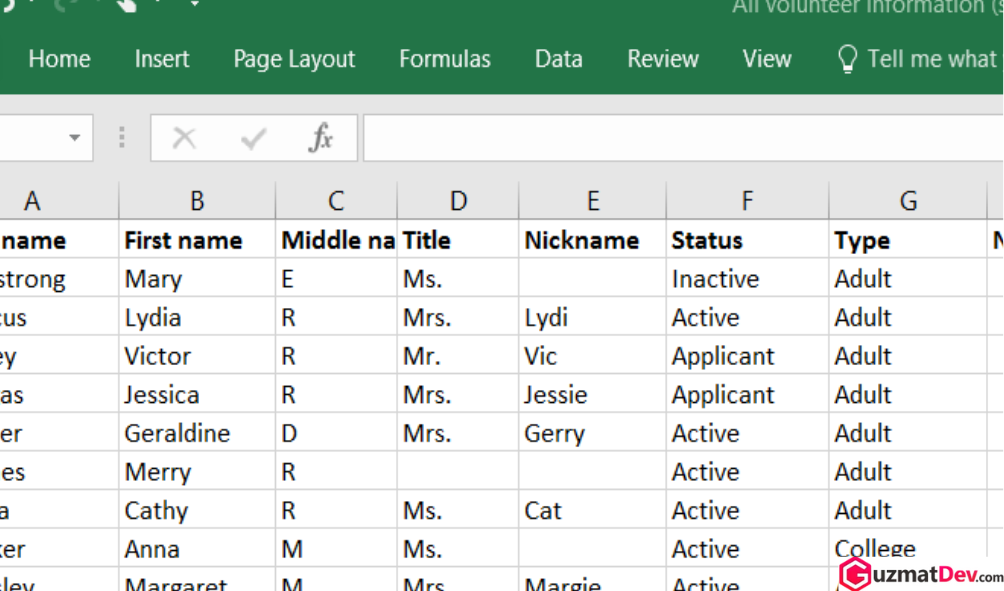 cara membuat spreadsheet Excel 2