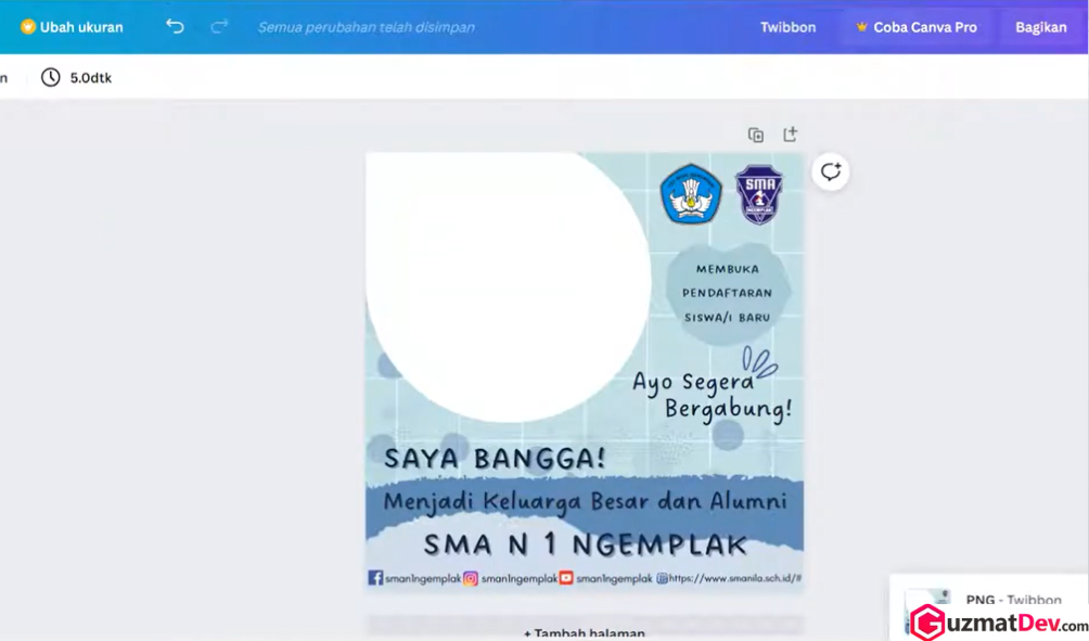 cara membuat twibbon MPLS canva