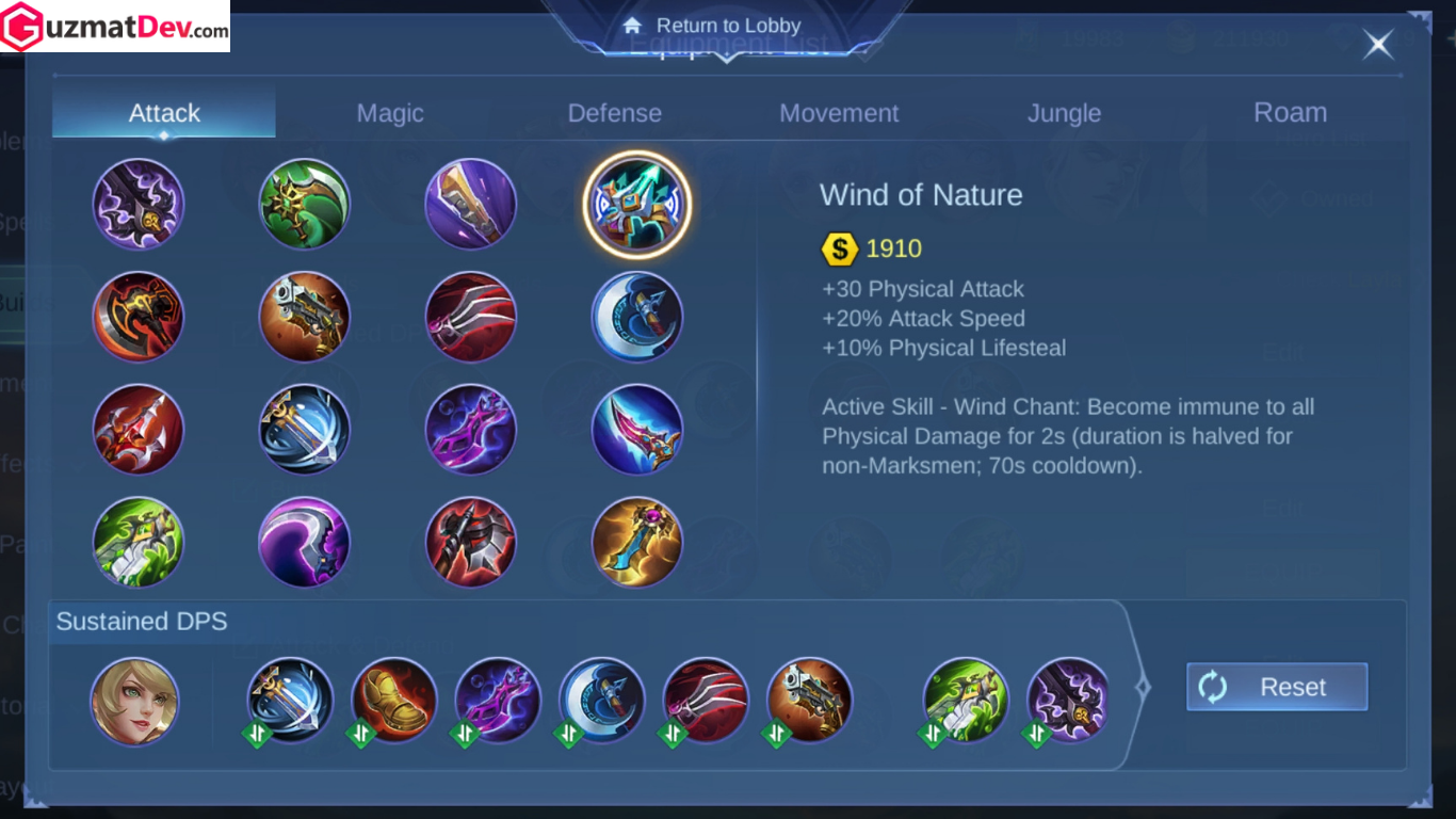 Build Layla Tersakit Mobile Legends