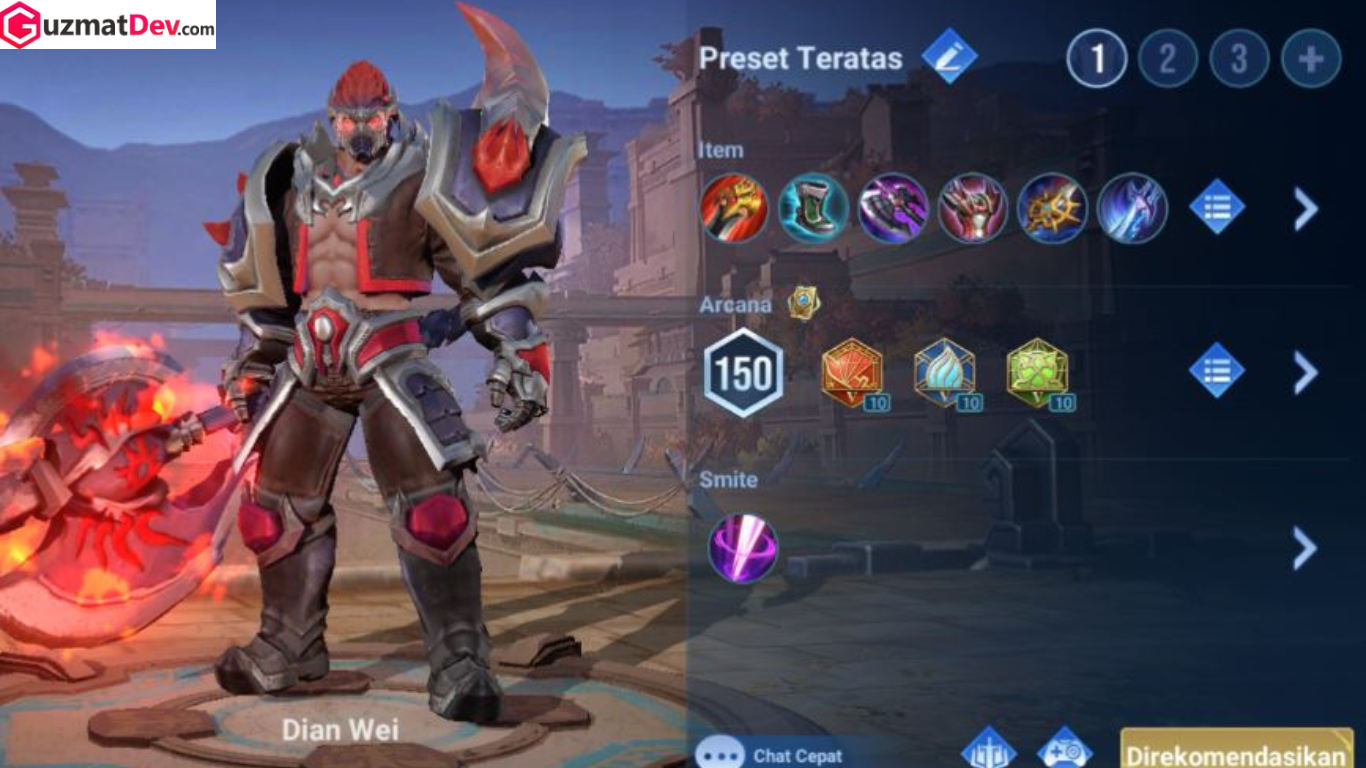 Build Dian Wei Honor of Kings
