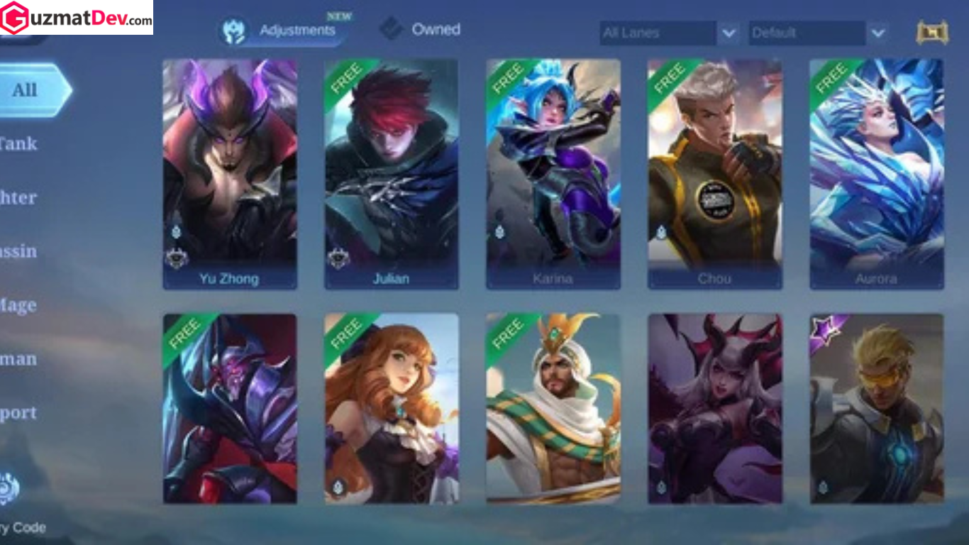 hero gold lane Mobile Legends