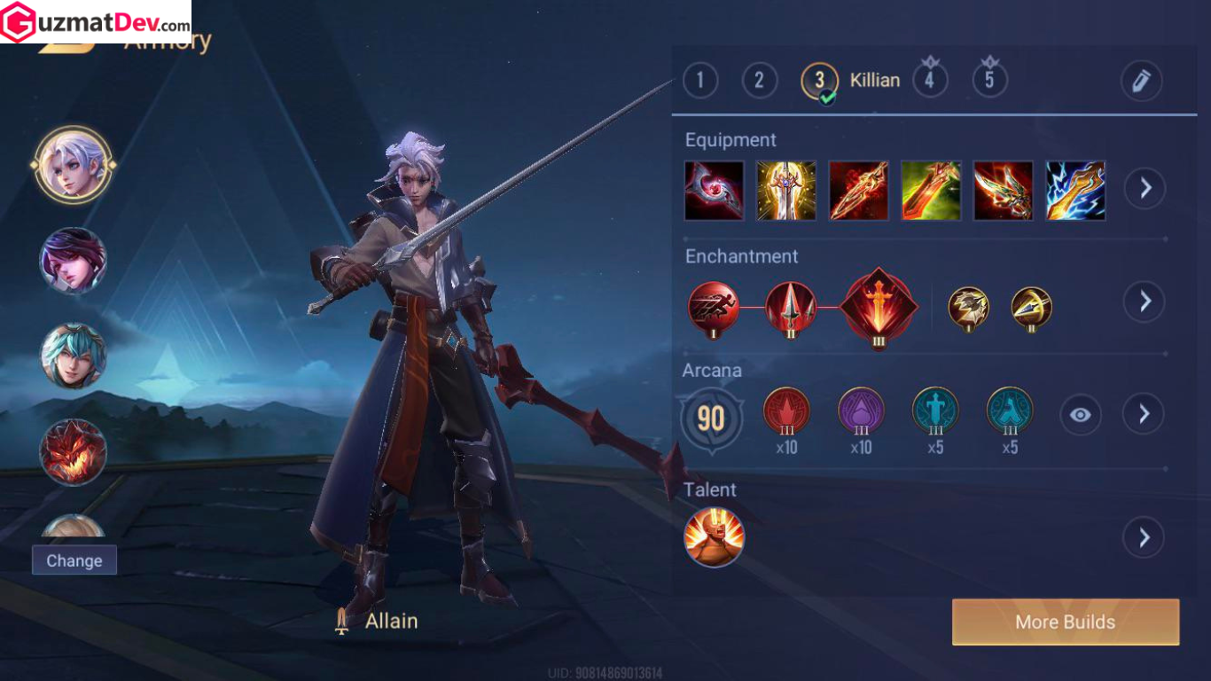 Build Allain Honor of Kings